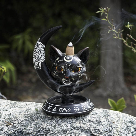 The Witches Sage LLC Incense Burner Black Cat Backflow Incense Burner Black Cat Backflow Incense Burner