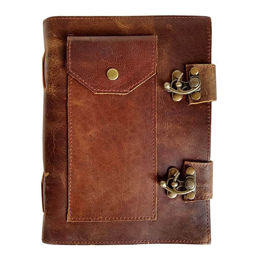 The Witches Sage LLC Journal Soft Leather Journal with Two Latch Closures Soft Leather Journal with Two Latch Closures