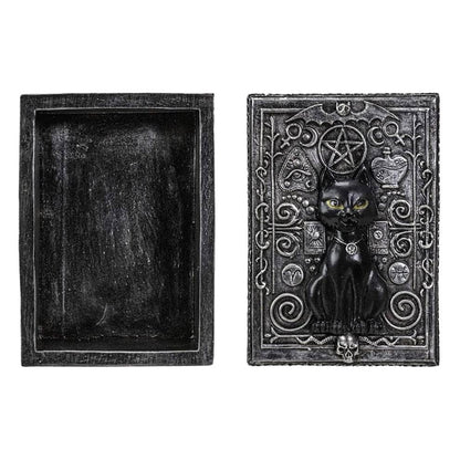 The Witches Sage LLC Wood Box Black Cat Tarot Box Black Cat Tarot Box