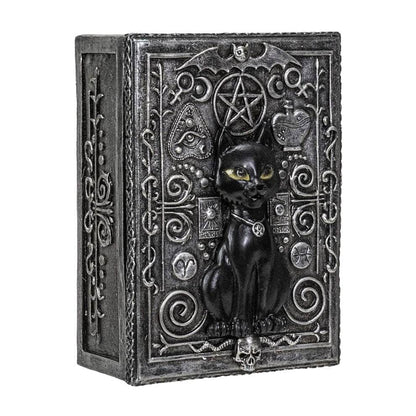 The Witches Sage LLC Wood Box Black Cat Tarot Box Black Cat Tarot Box