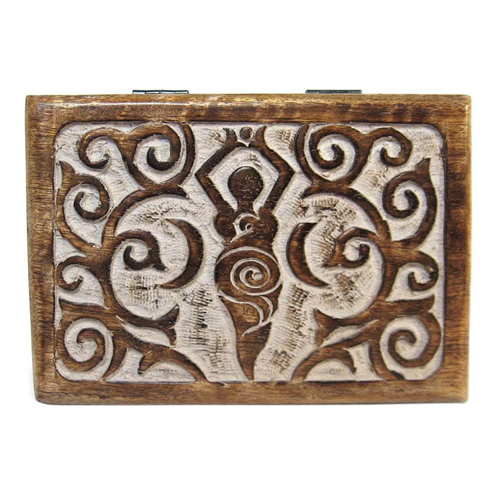 The Witches Sage LLC Wood Box Mango Wood Box - Goddess 7" x 5" Mango Wood Box - Goddess 7" x 5"