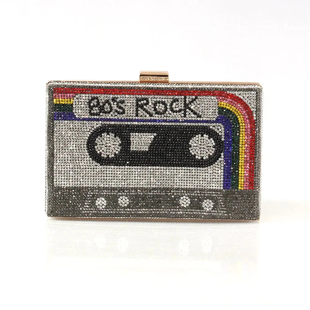 Ultimate Bag Store Grey Fashion Bling Rhinestone Crystal Clutches Wedding Evening Bags Creative Tape Shaped Luxury Diamond Women Clutch Money Purse Fashion Bling Rhinestone Crystal Clutches Wedding Evening Bags Creative Tape Shaped Luxury Diamond Women Clutch Money Purse
