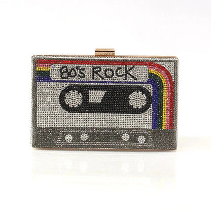 Ultimate Bag Store Grey Fashion Bling Rhinestone Crystal Clutches Wedding Evening Bags Creative Tape Shaped Luxury Diamond Women Clutch Money Purse Fashion Bling Rhinestone Crystal Clutches Wedding Evening Bags Creative Tape Shaped Luxury Diamond Women Clutch Money Purse