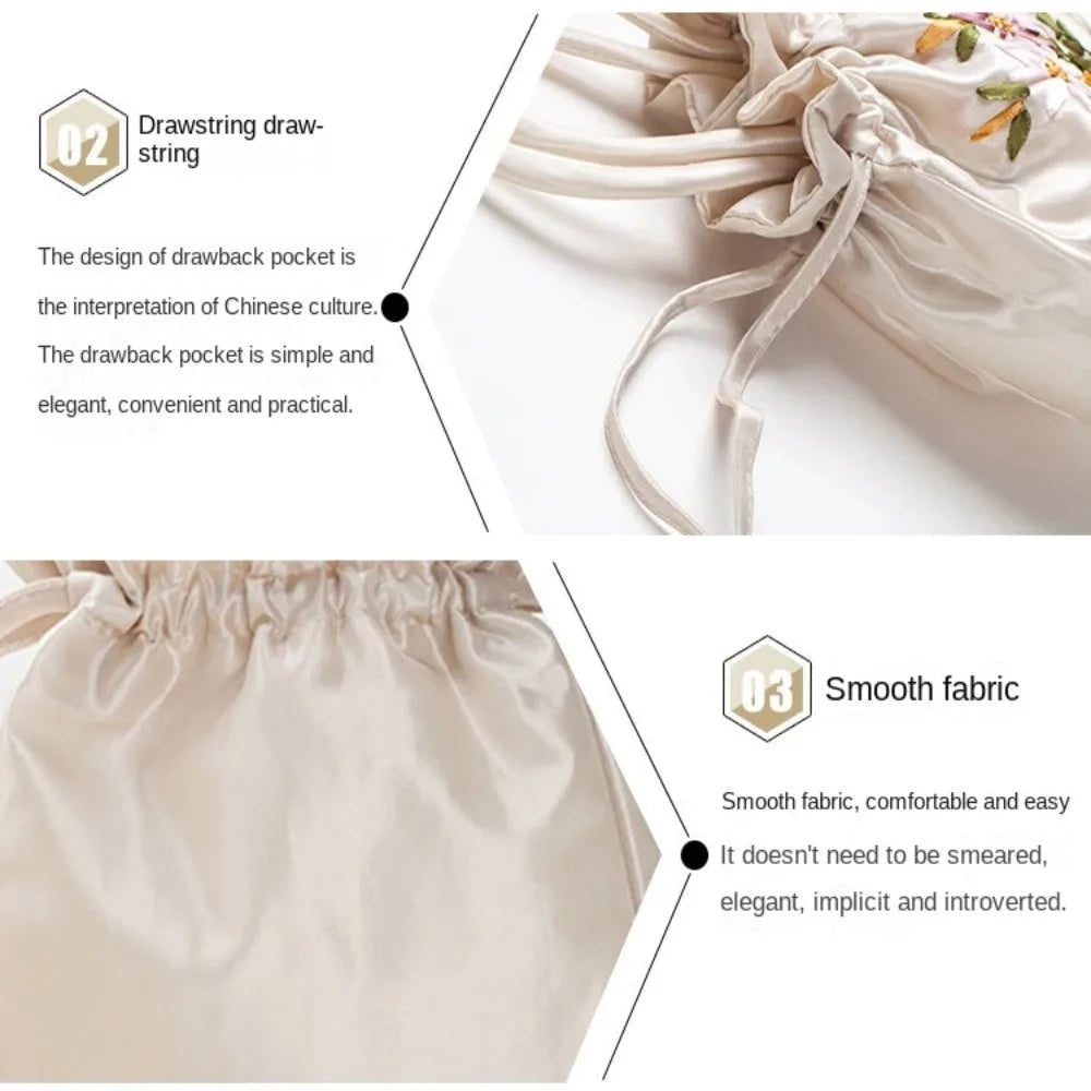 Ultimate Bag Store Mini Embroidered Flower Pattern Drawstring Bag Small Women Bucket Bag Top Handle Ladies Handbag Phone Bag Summer Purse Mini Embroidered Flower Pattern Drawstring Bag Small Women Bucket Bag Top Handle Ladies Handbag Phone Bag Summer Purse