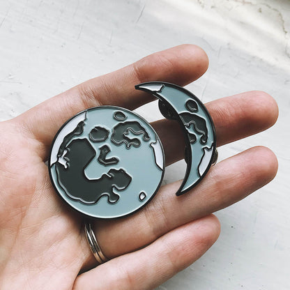 Yugen Handmade Enamel Pin Moon Phases Enamel Pin Set of 5 Moon Phases Enamel Pin Set of 5