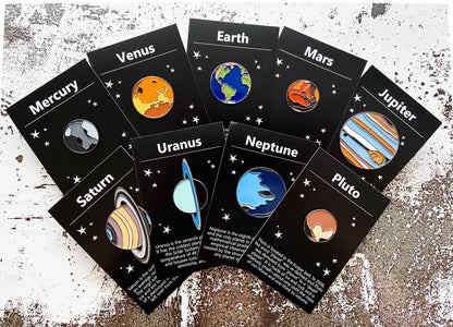 Yugen Handmade Enamel Pin Solar System Planet Enamel Pin Set of 9 Solar System Planet Enamel Pin Set of 9