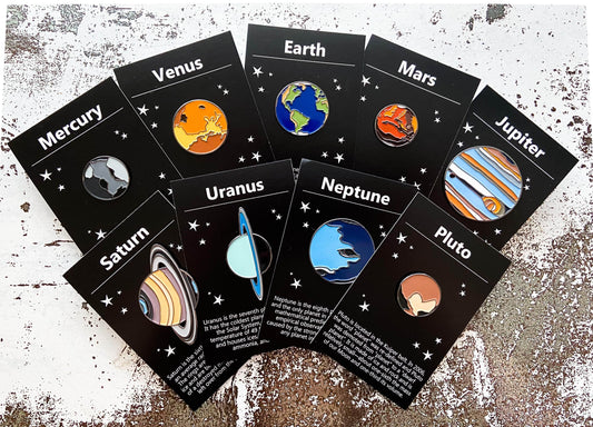 Yugen Handmade Enamel Pin Solar System Planet Enamel Pin Set of 9 Solar System Planet Enamel Pin Set of 9