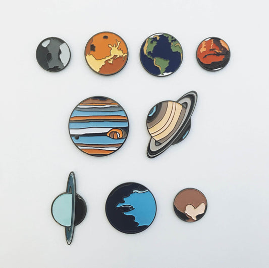 Yugen Handmade Enamel Pin Solar System Planet Enamel Pin Set of 9 Solar System Planet Enamel Pin Set of 9