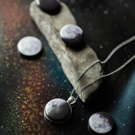 Yugen Handmade Necklace Silver Tone / 18 inch Interchangeable Moon Phase Necklace Interchangeable Moon Phase Necklace